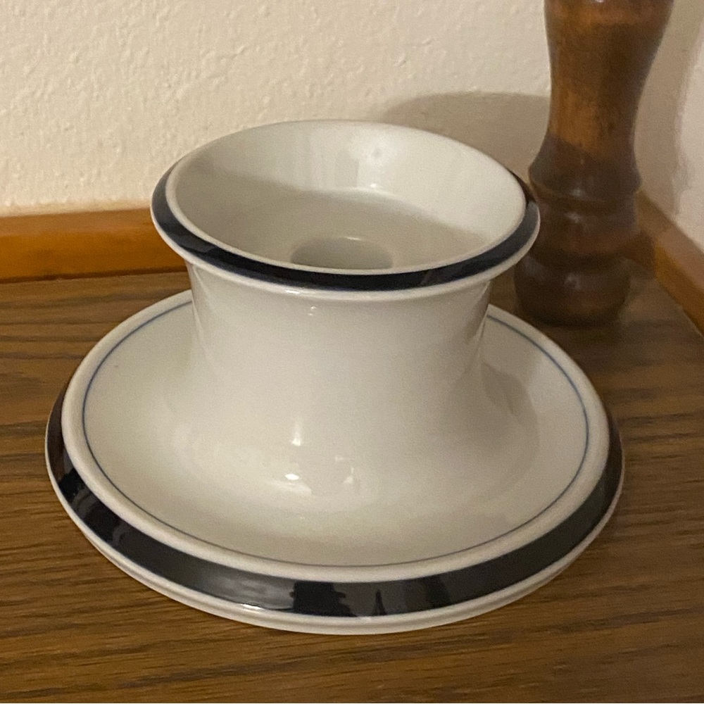 SALE!!! Dansk International Designs candle holder with blue trim